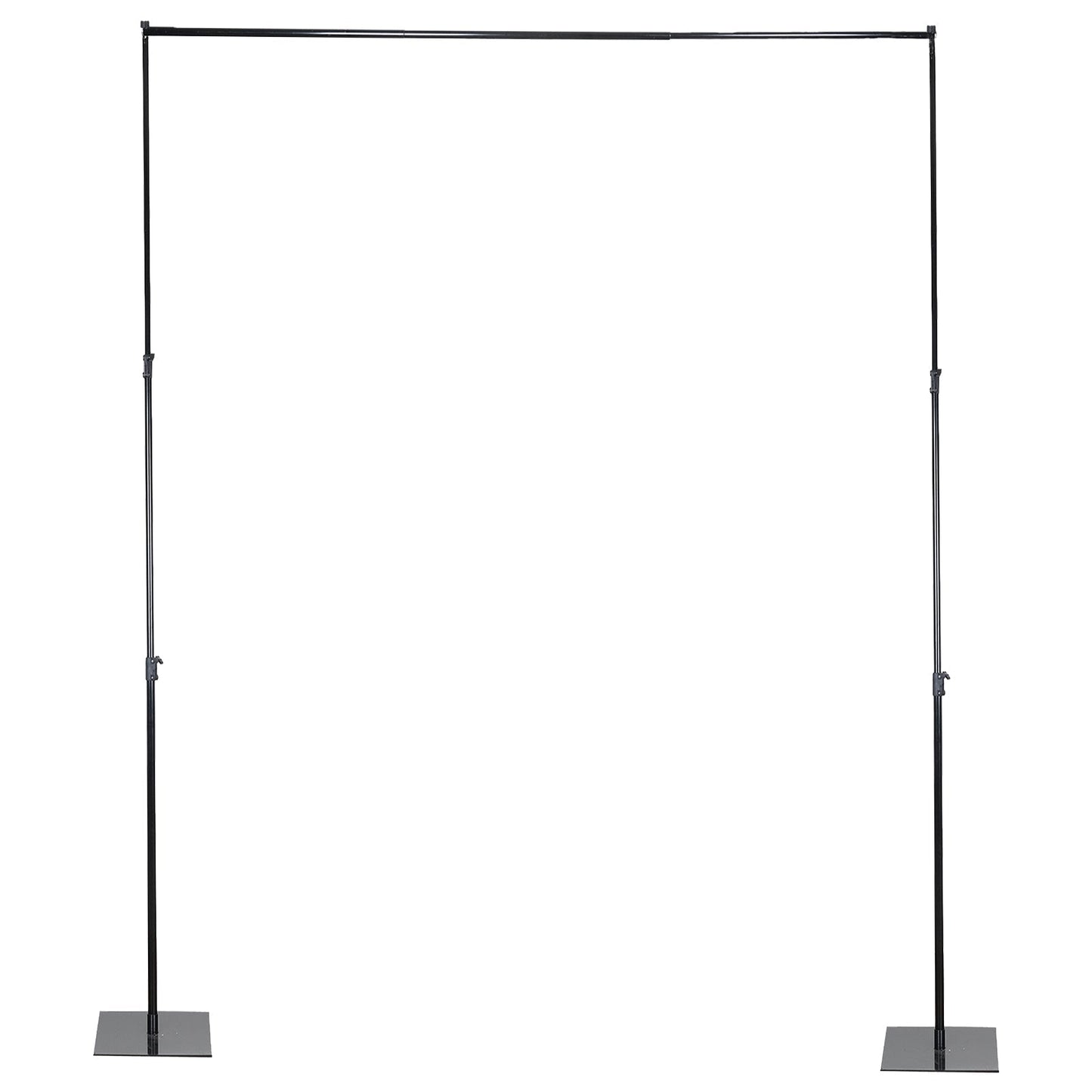 Black Heavy Duty Metal DIY Adjustable Backdrop Stand with Flat Steel Bases, Pipe and Drape Photography Background Stand - 10ftx12ft