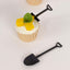 100-Pack Plastic Dessert Spoons with Mini Shovel Design Black - Disposable Ice Cream Spoons 4.5"