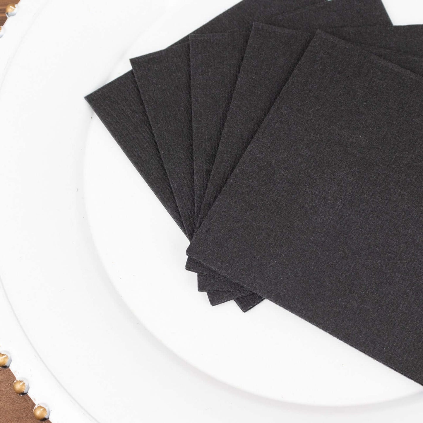 20 Pack Linen-Like Paper 5"x5" Napkins Black - Highly Absorbent Airlaid Napkins