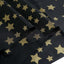 5-Pack Plastic Table Covers Black Rectangle with Gold Stars - Decorative PVC Disposable Tablecloths 54"x108"