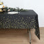 5-Pack Plastic Table Covers Black Rectangle with Gold Stars - Decorative PVC Disposable Tablecloths 54"x108"