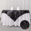 Polyester 72"x72" Table Overlay Square Tablecloth Black - Metallic Fringe Shag Tinsel Table Cover