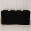 Fitted Polyester 96"x24"x42" Rectangle Tablecloth Black - Durable Fit for Elevated Tables