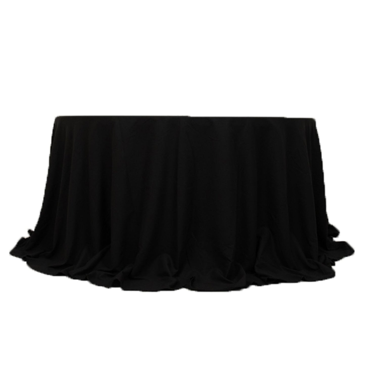 Cotton Blend 132" Round Tablecloth Black - Seamless Wrinkle-Resistant Table Cover