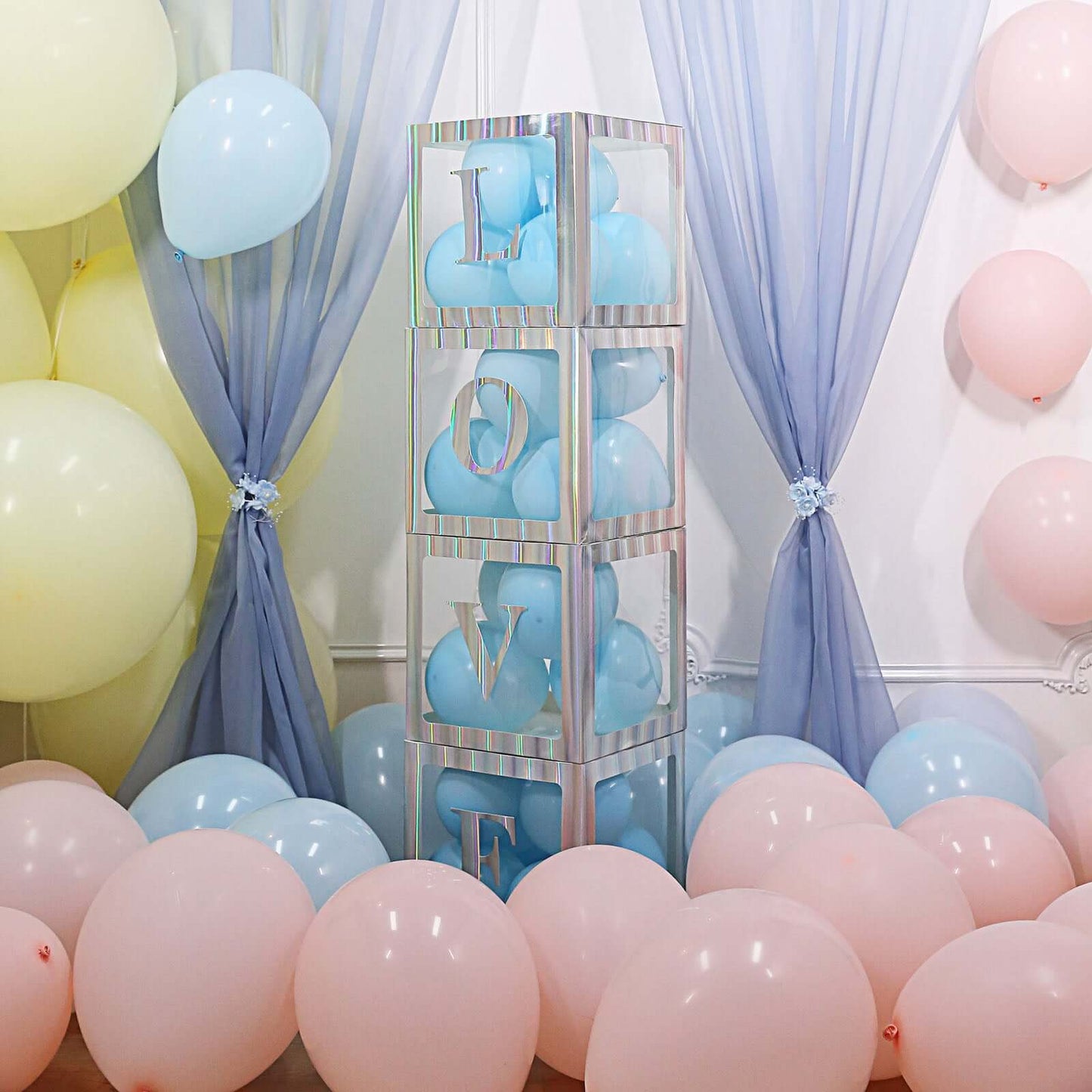 4 Pack 5" Iridescent Alphabet Stickers Banner, Customizable Stick on Letters - T