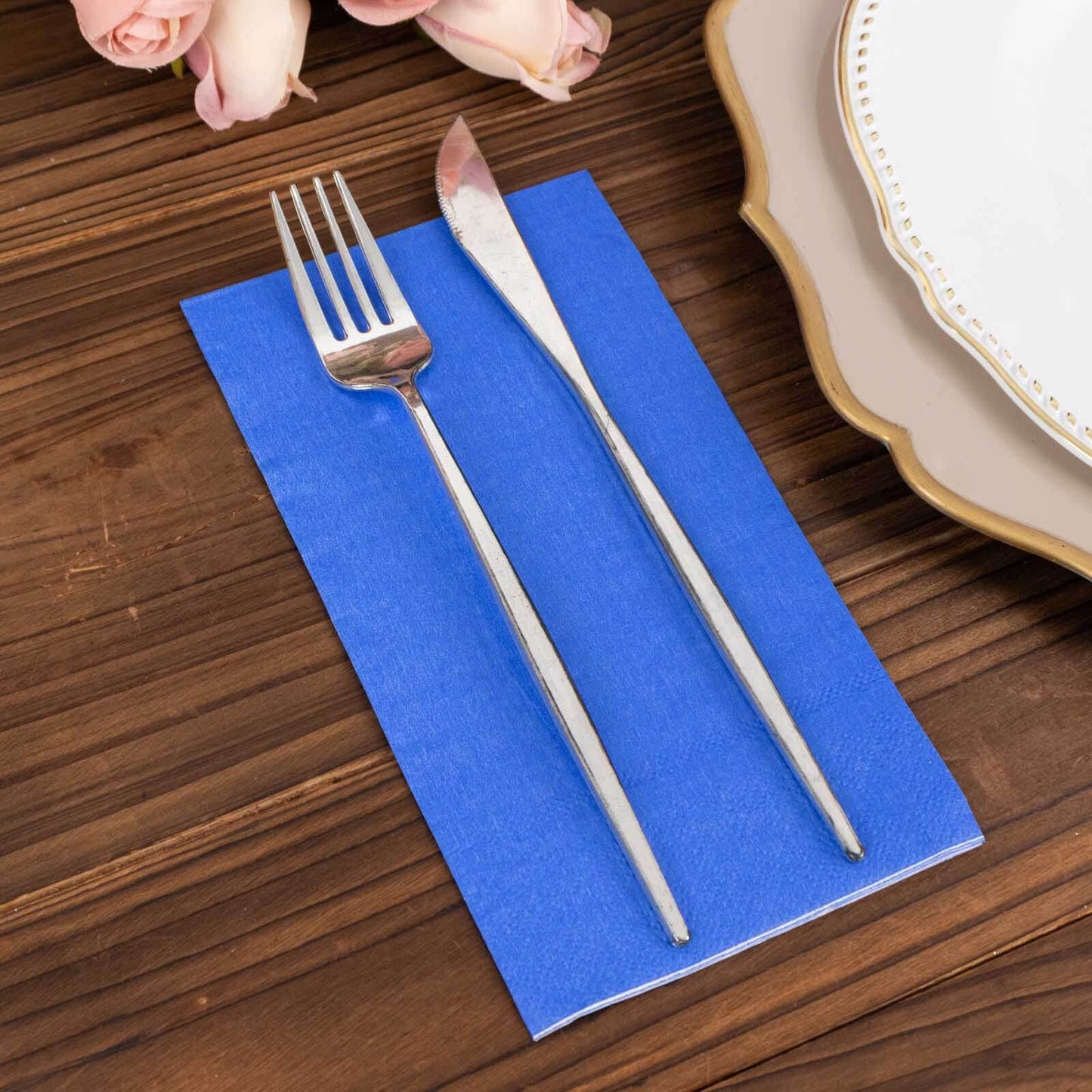 50-Pack Paper Napkins Royal Blue - Soft Disposable 2-Ply Dinner Napkins for Weddings