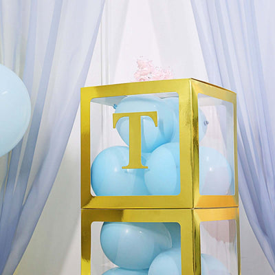 4 Pack 5" Metallic Gold Alphabet Stickers Banner, Customizable Stick on Gold Letters - T