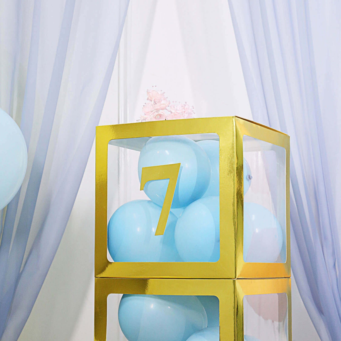 4-Pack Stickers Banner Custom 0-9 Number "7" Design Gold - Milestone Age and Date Stick-On Numbers 5"