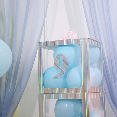 4-Pack Stickers Banner Custom 0-9 Number "9" Design Iridescent - Milestone Age and Date Stick-On Numbers 5"