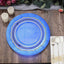 10-Pack Disposable Round Charger Plates in Royal Blue with Leathery Texture - Durable 1100GSM Cardboard Placemats 13"