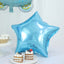 Set of 5 Blue White Boy Baby Shower Mylar Foil Balloon Set, Star, Round and Baby Carriage Balloon Bouquet With Ribbon, Gender Reveal Party Decorations