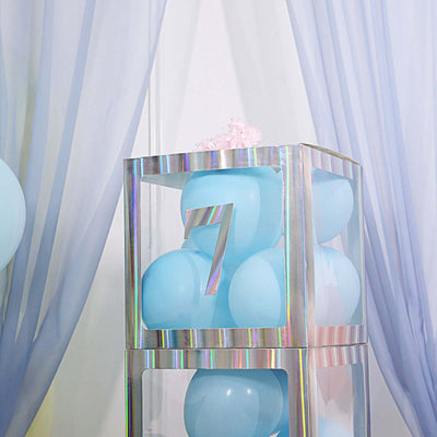 4-Pack Stickers Banner Custom 0-9 Number "7" Design Iridescent - Milestone Age and Date Stick-On Numbers 5"