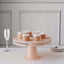 4-Pack Plastic Round Pedestal Cake Stands Blush - Hollow Ribbon Trim Edges 13"