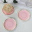 50-Pack Paper 3.5" Round Party Plates in Blush with Gold Scalloped Rim - Disposable Mini 250GSM Dessert Plates for Tapas, Appetizers & Finger Foods