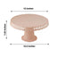 4-Pack Plastic Round Pedestal Cake Stands Blush - Hollow Ribbon Trim Edges 13"