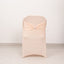 Stretch Spandex Chair Cover Blush for Folding Chairs - Secure Fit Slipcover with Silver Rhinestone Buckled Sash Band