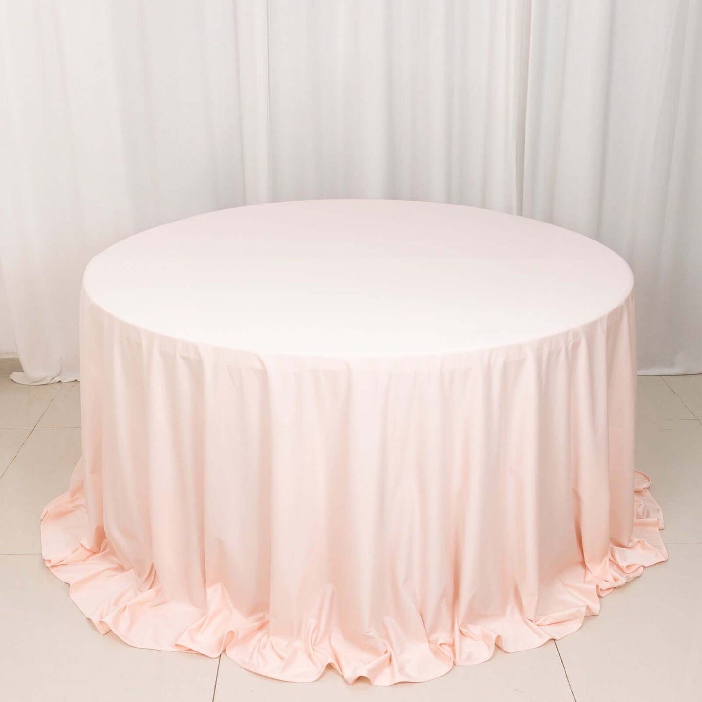 Scuba Round 132" Tablecloth Blush - Wrinkle Free & Stain Resistant Seamless Table Cover