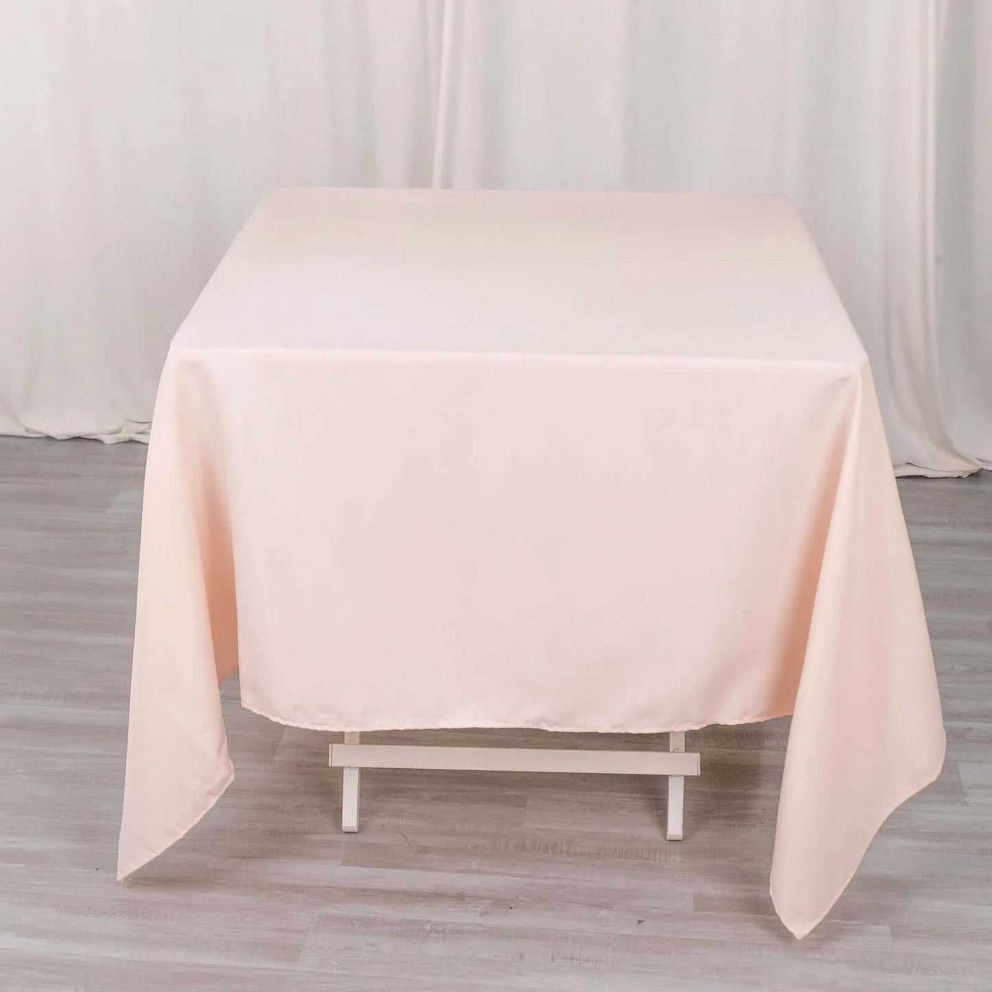 Premium Polyester Square Tablecloth 70"x70" Blush 220GSM Wrinkle-Resistant Table Cover