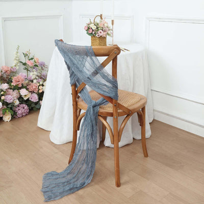 5 Pack Cheesecloth Gauze 16"x88" Chair Sashes Dusty Blue - Boho Chair Decorations