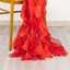 5 Pack Chiffon Satin Chair Sashes Red - Easy to Install Ruffled Curly Willow
