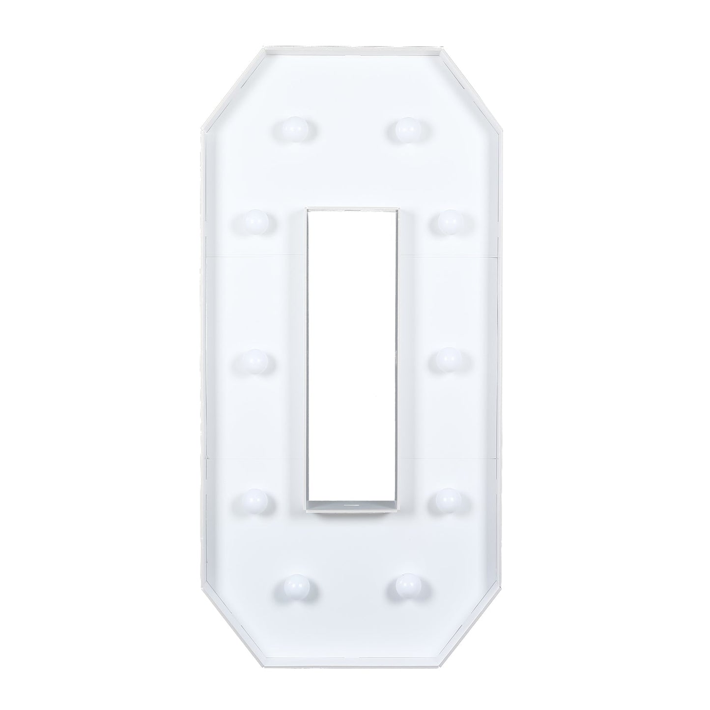 Giant LED Marquee Light Up Number "0", White 4ft Pre-Cut Foam Board with 10 Warm White Battery Operated LEDs, Glue Gun and Sticks