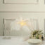 Table Lamp Ostrich Feather Design White LED Battery Operated - Cordless Wedding Centerpiece 15"