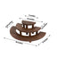 Set of 3 Wooden Dessert Pedestals Rustic Brown 3-Tier Semicircle Design - Half Moon Cupcake Display Risers 7", 13", 18"