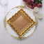 25-Pack Paper 7" Square Dessert Plates in Natural Brown with Gold Scalloped Rim - Disposable Salad Appetizer Party Plates for Stylish Outdoor Events & Boho Celebrations