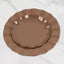 10-Pack Plastic Round 6" Dessert Plates in Coffee Brown Ruffled Rim with Gold Edging - Sturdy Disposable Salad Appetizer Dinnerware