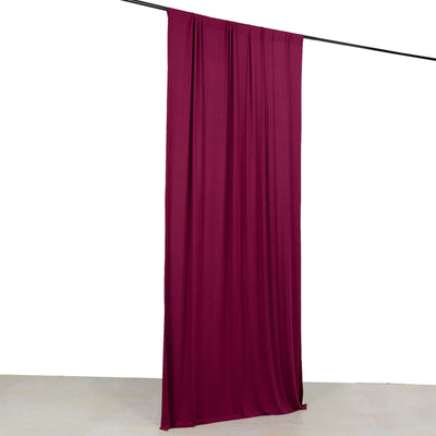 Burgundy 4-Way Stretch Spandex Event Curtain Drapes, Wrinkle Free Backdrop Event Panel with Rod Pockets - 5ftx10ft