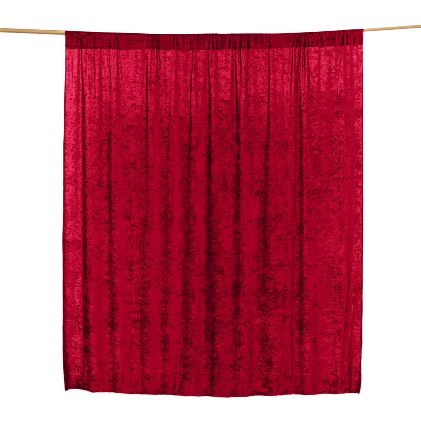 Burgundy Crushed Velvet Backdrop Curtain â€“ 8ft x 8ft Event Drape with Rod Pocket, Privacy Panel for Photo Booths & Events - Linen Luxes