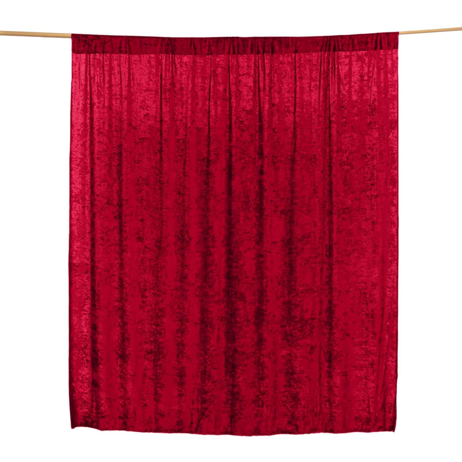 Burgundy Crushed Velvet Backdrop Curtain â€“ 8ft x 8ft Event Drape with Rod Pocket, Privacy Panel for Photo Booths & Events - Linen Luxes