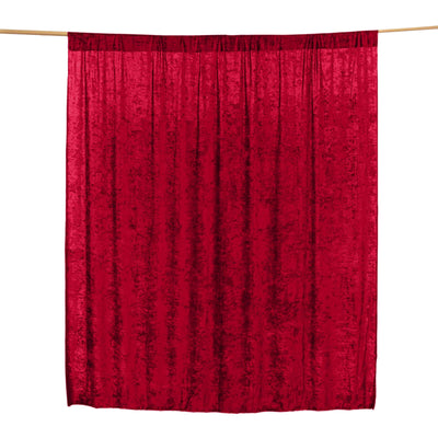 Burgundy Crushed Velvet Backdrop Curtain â€“ 8ft x 8ft Event Drape with Rod Pocket, Privacy Panel for Photo Booths & Events - Linen Luxes
