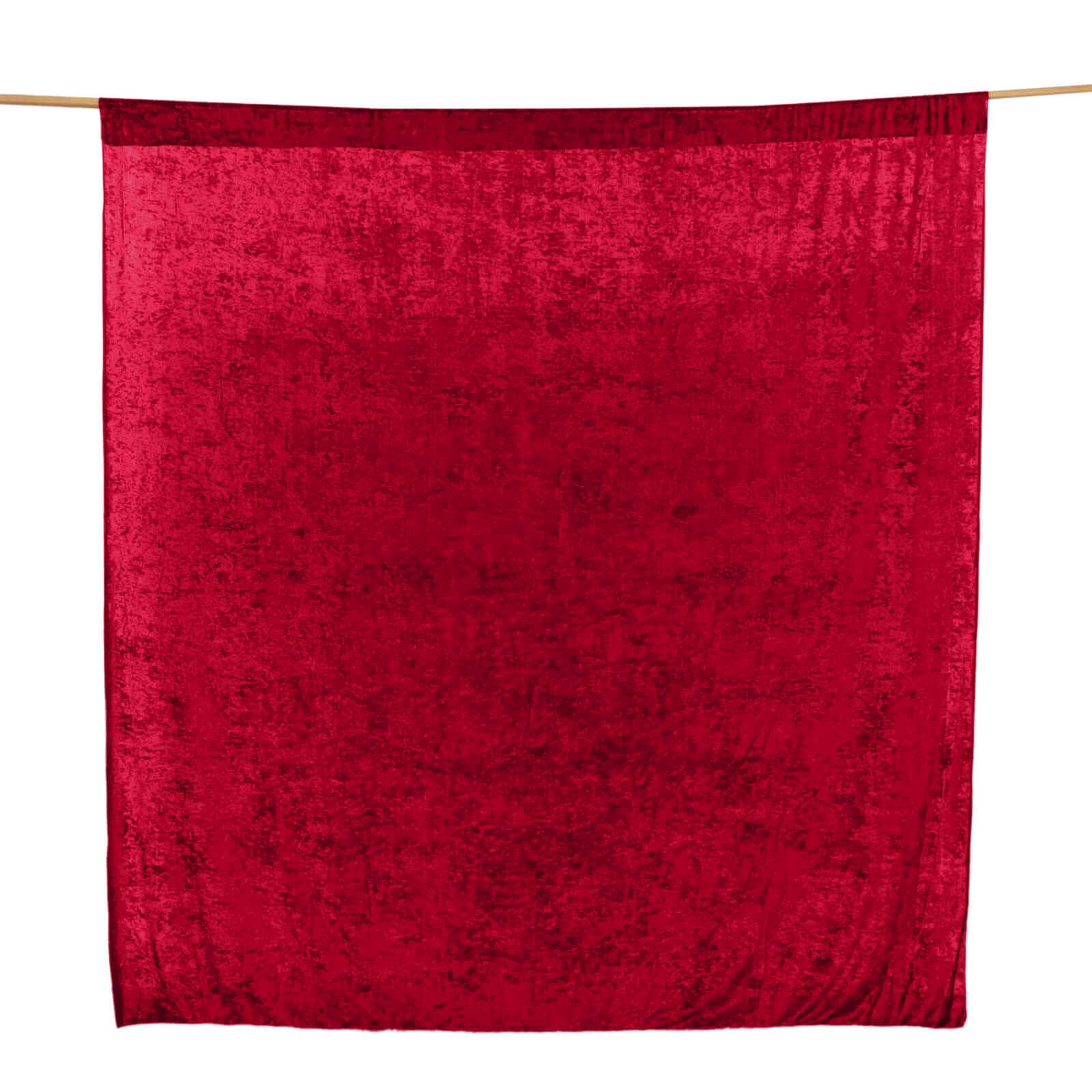 Burgundy Crushed Velvet Backdrop Curtain â€“ 8ft x 8ft Event Drape with Rod Pocket, Privacy Panel for Photo Booths & Events - Linen Luxes