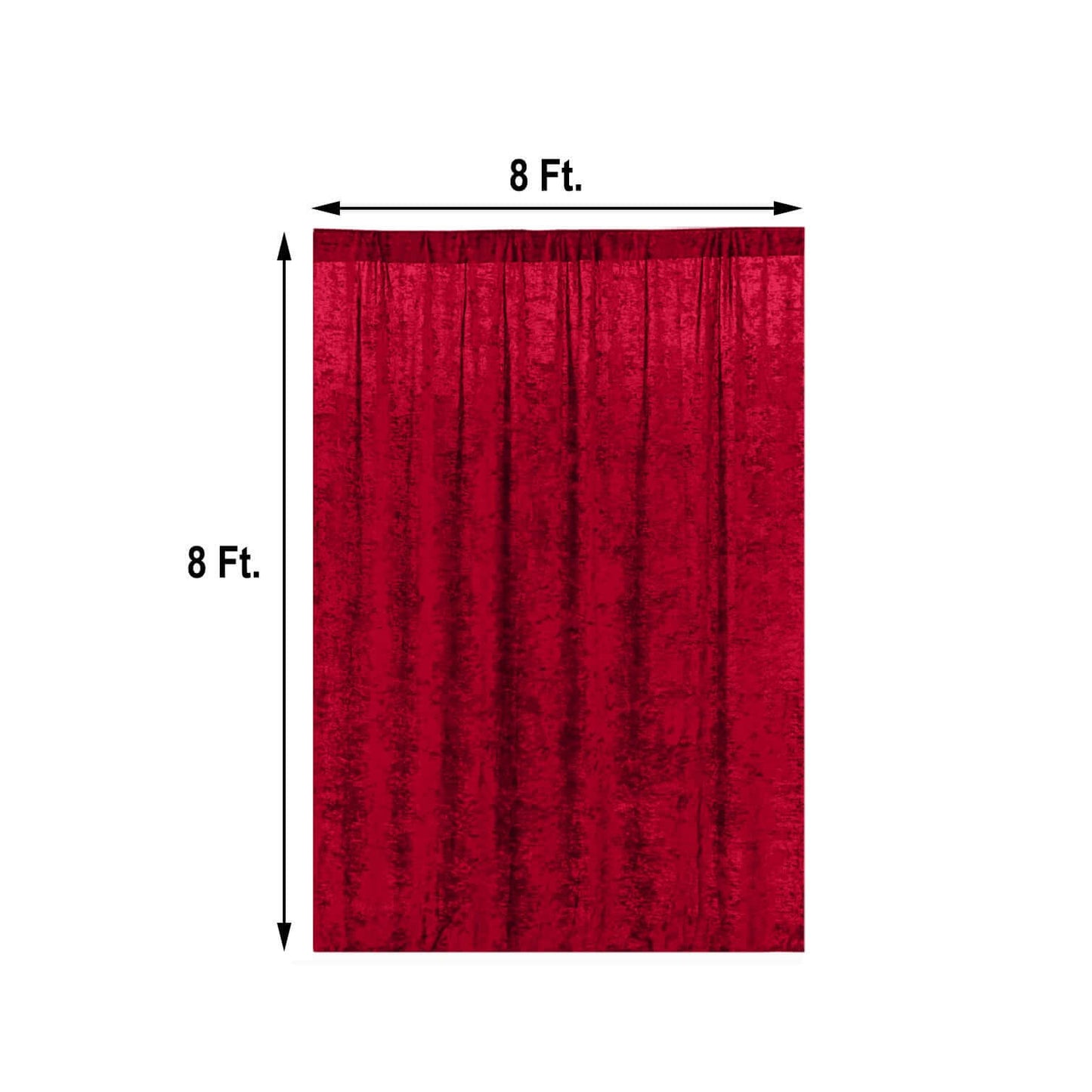 Burgundy Crushed Velvet Backdrop Curtain â€“ 8ft x 8ft Event Drape with Rod Pocket, Privacy Panel for Photo Booths & Events - Linen Luxes