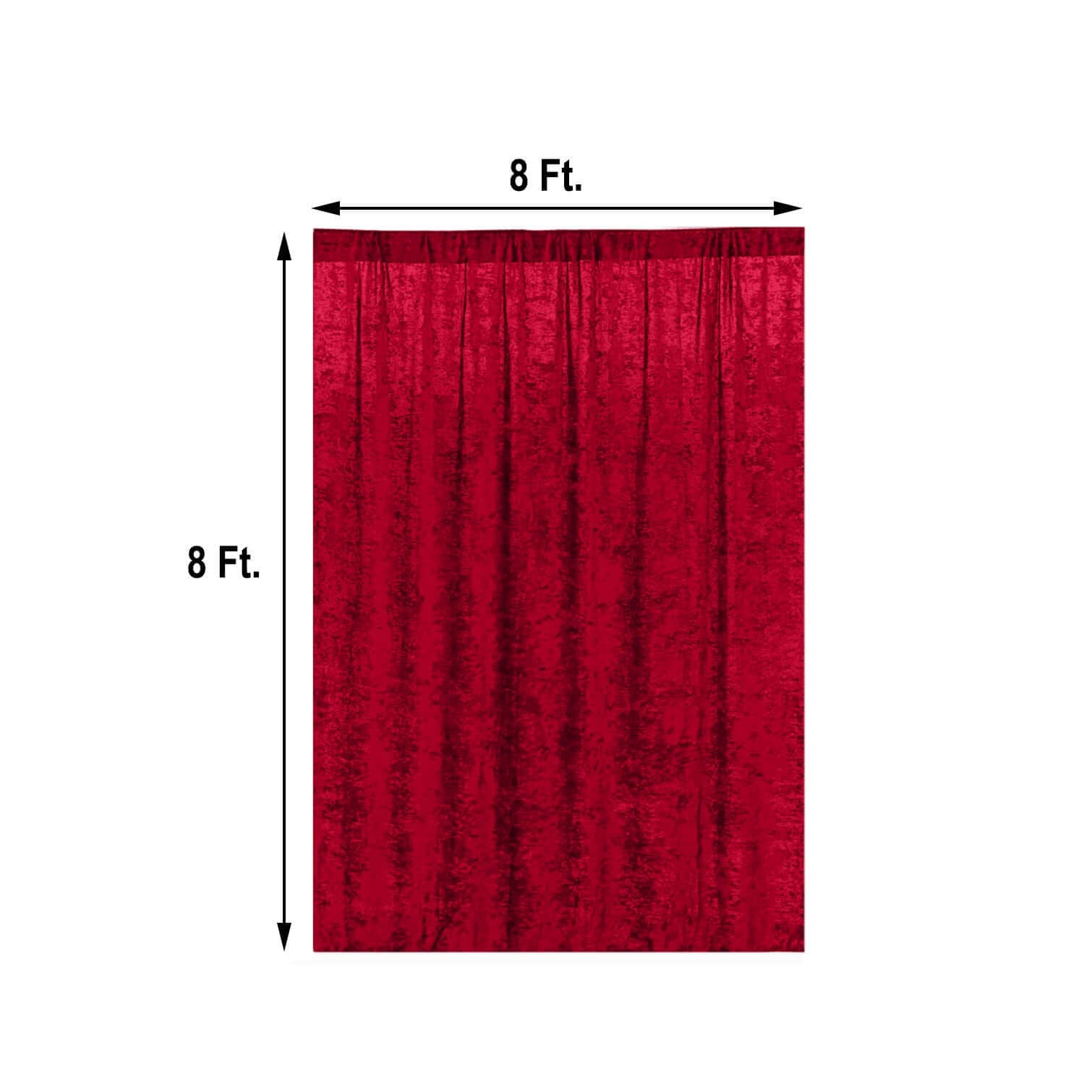 Burgundy Crushed Velvet Backdrop Curtain â€“ 8ft x 8ft Event Drape with Rod Pocket, Privacy Panel for Photo Booths & Events - Linen Luxes