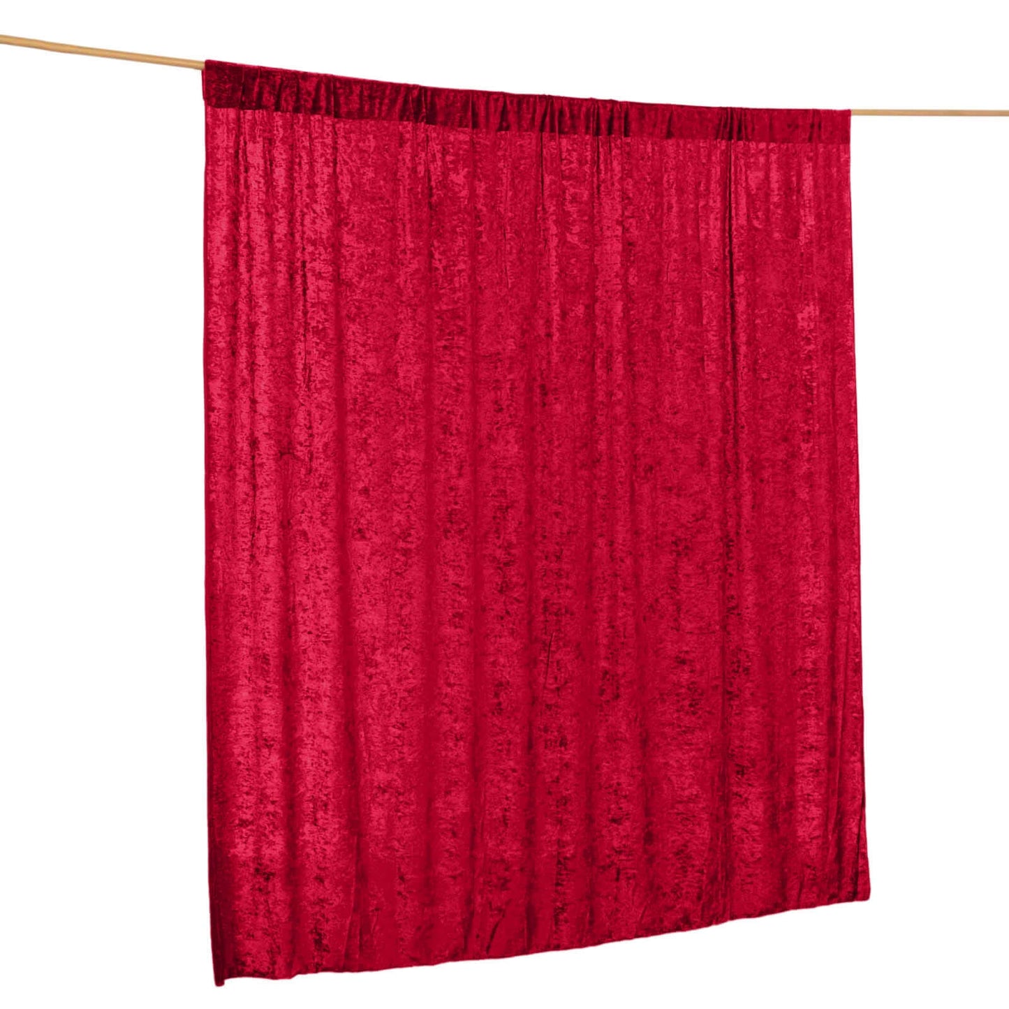 Burgundy Crushed Velvet Backdrop Curtain â€“ 8ft x 8ft Event Drape with Rod Pocket, Privacy Panel for Photo Booths & Events - Linen Luxes