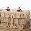 Burlap 14ft Table Skirt Natural 3 Tier Ruffled Design for Rustic Weddings & Country Events - Linen Luxes