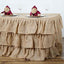 Burlap 17ft Table Skirt Natural 3 Tier Ruffled Design for Rustic Weddings & Country Events - Linen Luxes