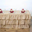 Burlap 17ft Table Skirt Natural 3 Tier Ruffled Design for Rustic Weddings & Country Events - Linen Luxes