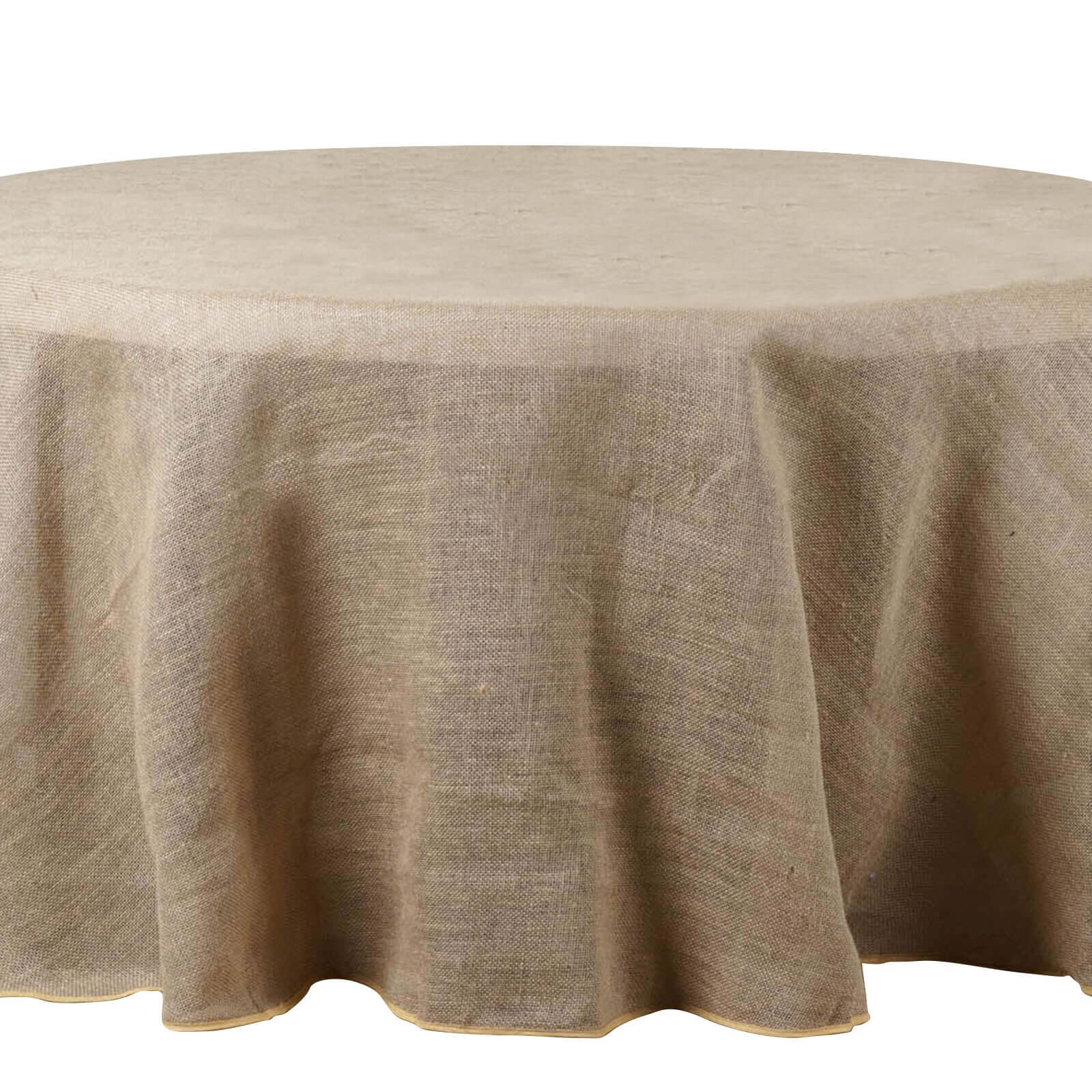 Burlap Jute 108" Round Tablecloth Natural - Rustic Boho Chic Table Linen - Linen Luxes