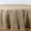 Burlap Jute 108" Round Tablecloth Natural - Rustic Boho Chic Table Linen - Linen Luxes
