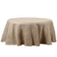 Burlap Jute 132" Round Tablecloth Natural - Rustic Boho Chic Seamless Table Linen - Linen Luxes