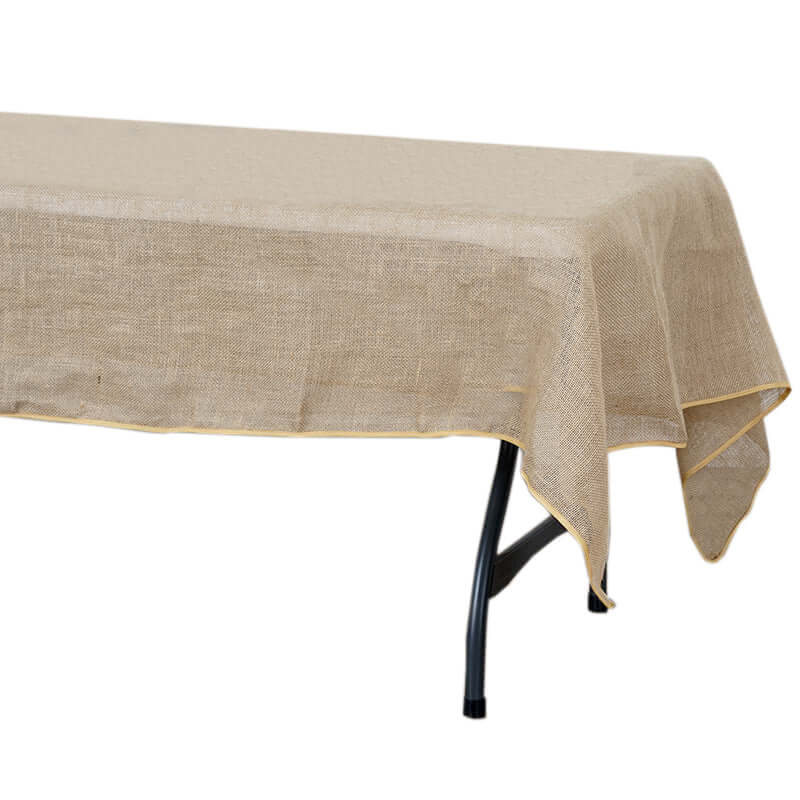 Burlap Jute 60"x102" Rectangle Tablecloth Natural - Rustic Boho Chic Table Linen - Linen Luxes