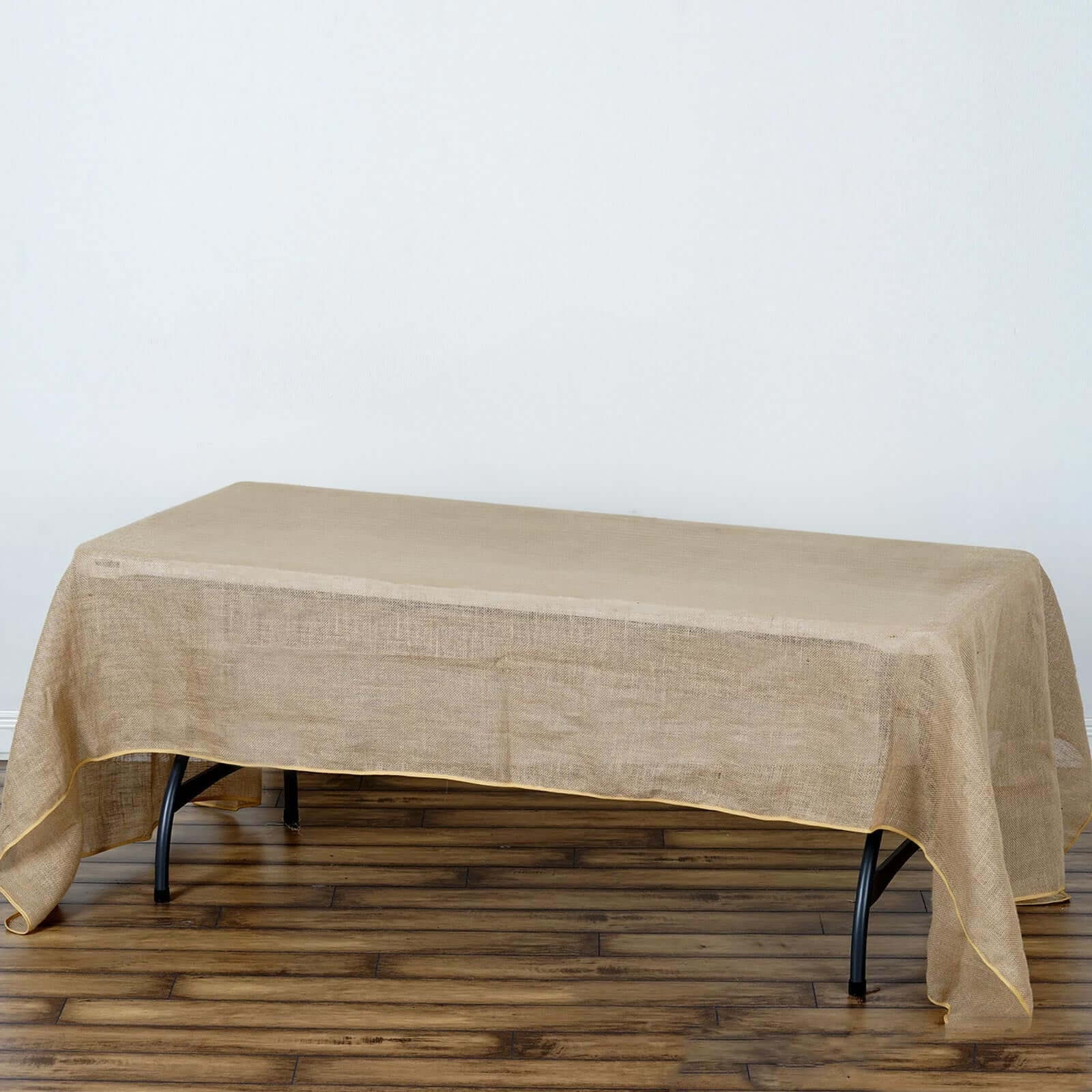 Burlap Jute 60"x126" Rectangle Tablecloth Natural - Rustic Boho Chic Table Linen - Linen Luxes
