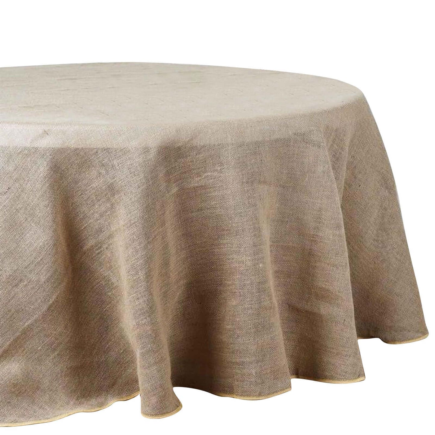 Burlap Jute 90" Round Tablecloth Natural - Rustic Boho Chic Table Linen - Linen Luxes