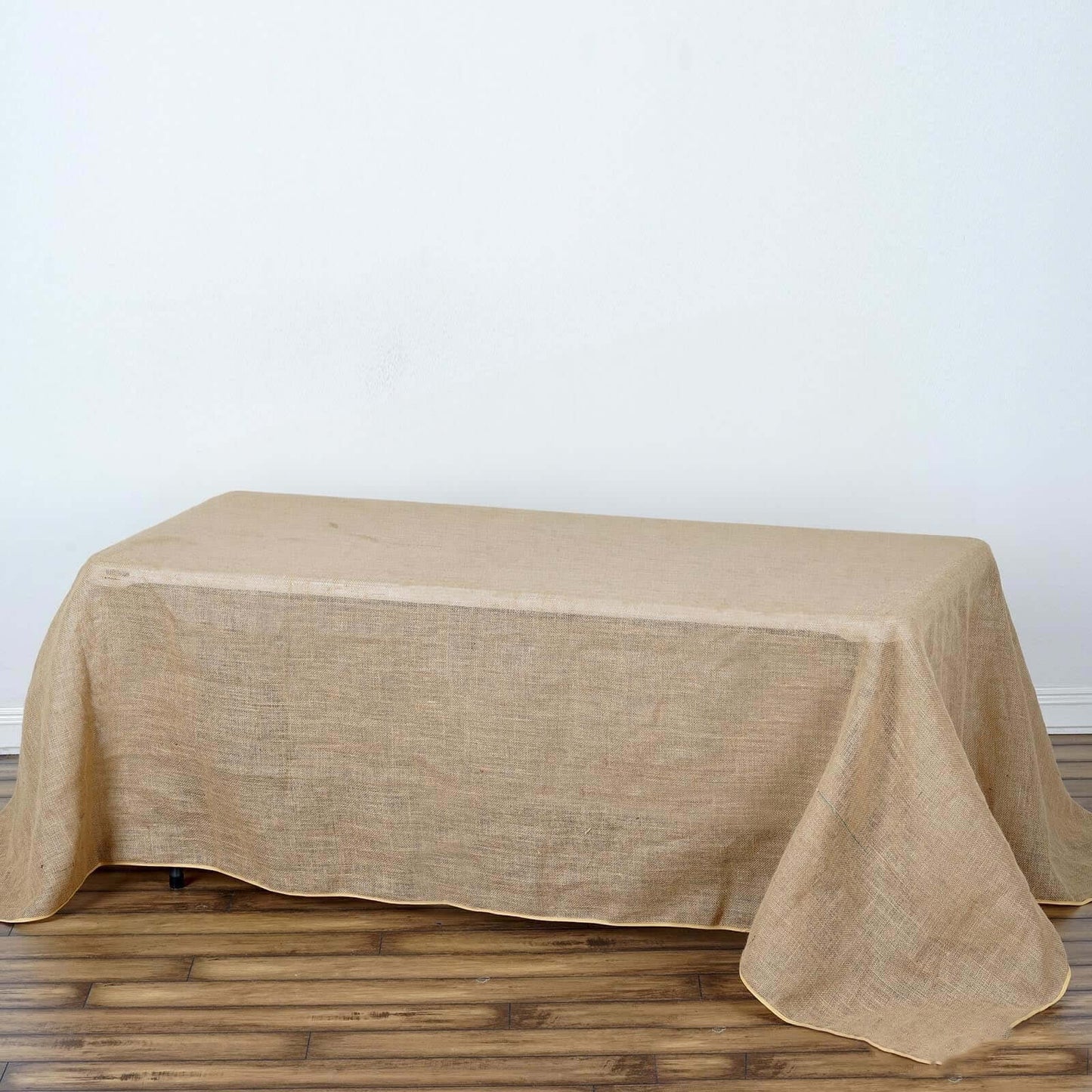 Burlap Jute 90"x132" Rectangle Tablecloth Natural - Rustic Boho Chic Seamless Table Linen - Linen Luxes
