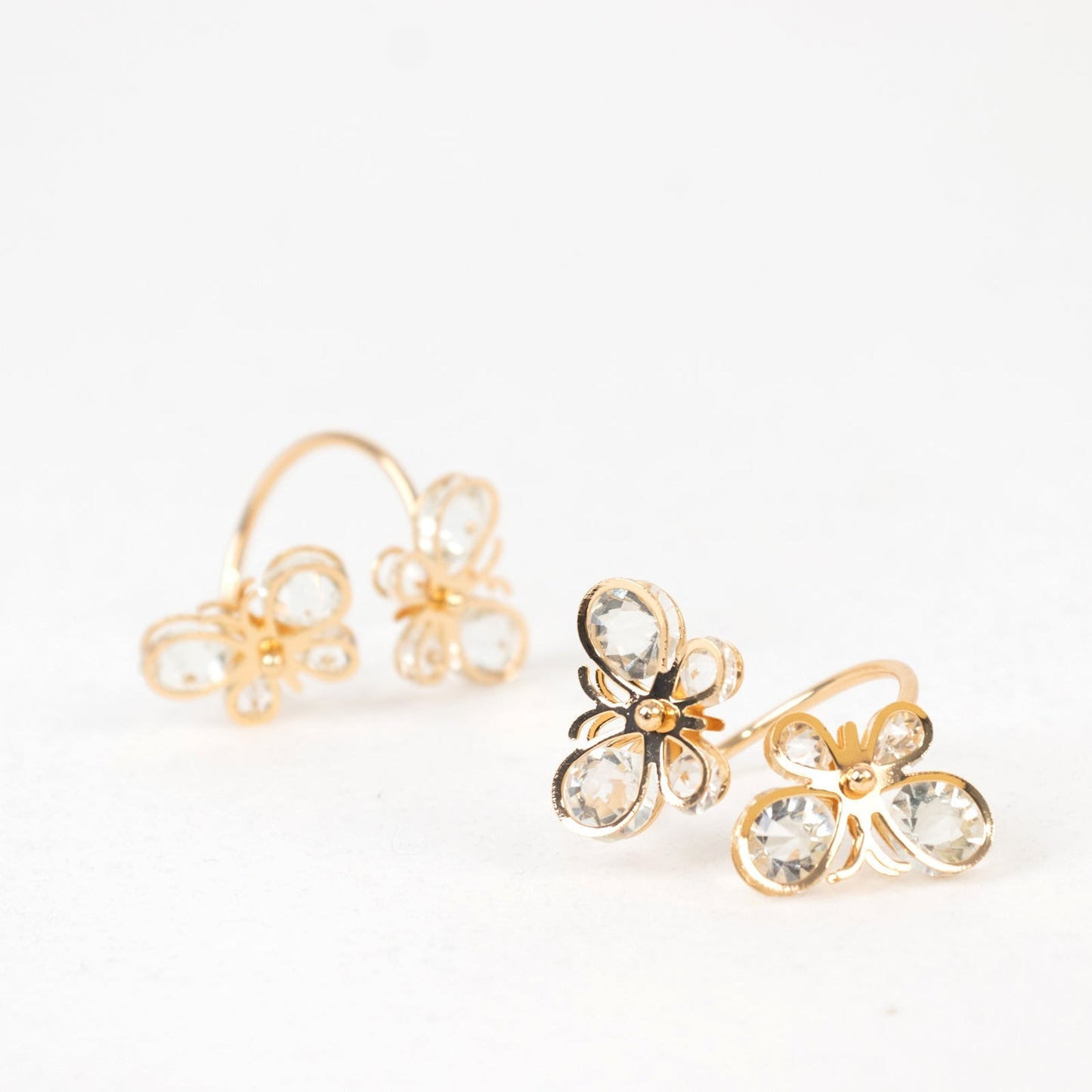 10-Pack Gold Butterfly Napkin Holders with Crystal Accents â€“ Decorative Napkin Rings for Weddings & Events