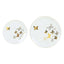 Set of 20 Plastic Round Dinner and Salad Plates in White with Gold Butterfly Design & Gold Rim - Stylish Disposable Dinnerware for Buffets & Catered Events 8", 10"