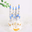 Cake Topper Figurine Fairytale Princess Castle Design Blue and White - Decoration for Baby Showers 8.5" - Linen Luxes